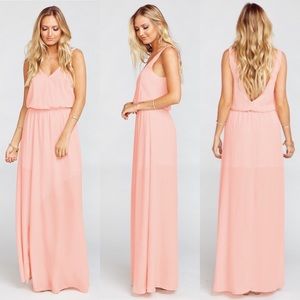 Show Me Your Mumu Blush Maxi Dress Kendall Bridesmaid Frosty Pink Crisp Sz M